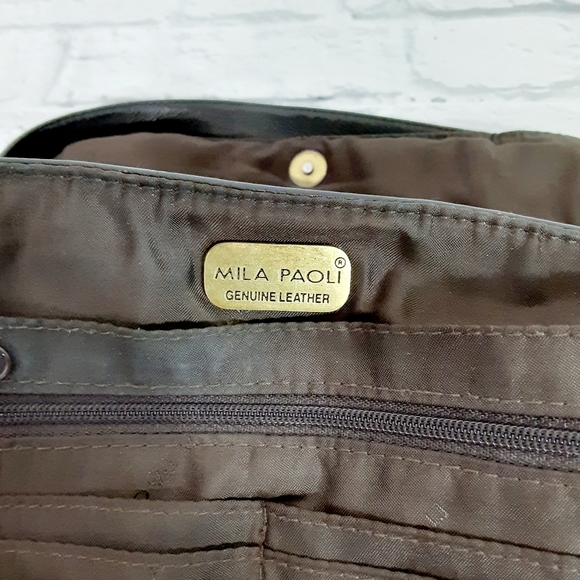 Mila Paoli dark brown leather crossbody bag - Picture 8 of 14